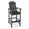 Costway Outdoor HDPE Bar Height Stool Patio Tall Chair Armrest Footrest All Weather Navy/Turquoise/Grey/Black
